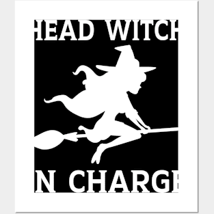 Funny Halloween Gift for Women Head Witch in Charge Boss Mom Posters and Art